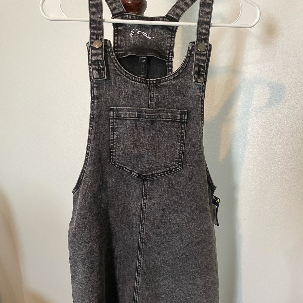 Gray overall dress